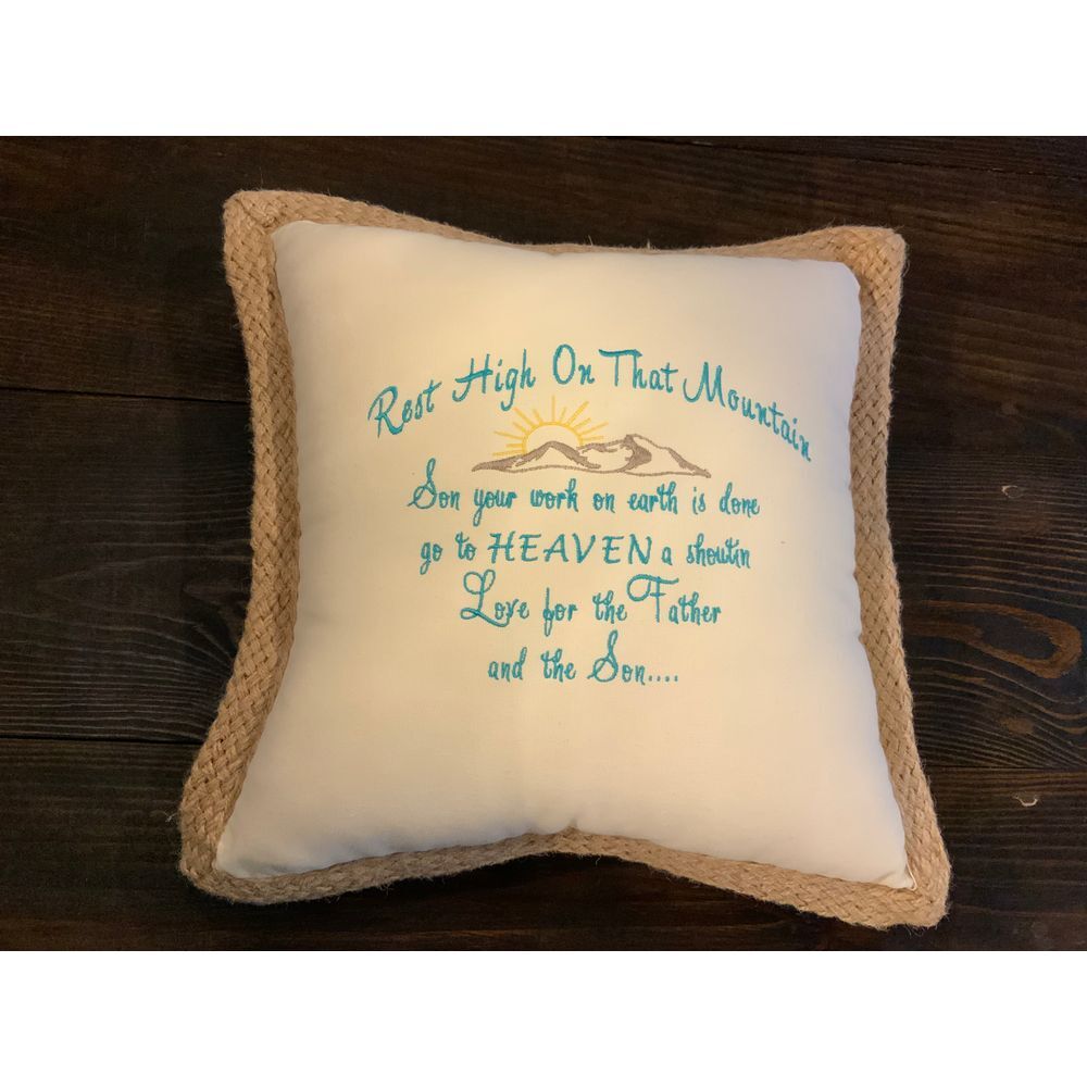 Rest High On That Mountain Pillow 24" Square